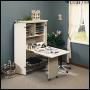 Sauder Harbor View Craft and Sewing Armoire with Table, Antiqued White finish