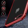 iPhone 8 Plus Case,iPhone 7 Plus Case, ZHIKE Magnetic Adsorption Case Metal Frame Tempered Glass Back with Built-in Magnet Cover for Apple iPhone 7Plus/8 Plus (Red, iPhone 7 Plus/8 Plus)