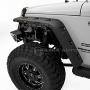 Razer Auto Rock Crawler Stubby Smooth Black Finished Pocket Style+Rivet Front+Rear 4pcs Fender Flares w/ 10x LED Light Side Maker (Smooth Black) for 07-17 Jeep Wrangler JK