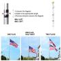 Gientan 20FT Telescopic Flag Pole, Extra Thick Heavy Duty Aluminum Flagpole Kit with 3x5 US Flag&Golden Ball Top for Commercial Residential Outdoor Use, Fly up 2 Flags
