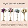 Sziqiqi Metal Centerpiece Vase Flower Centerpiece Holder Riser Stand Tall Candle Holder for Pillar 2Pcs for Wedding Centerpiece Flower Arrangement Birthday Anniversary Party Decoration, Gold 19.7in