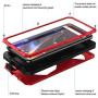 OnePlus 6T Case, 6T Phone Case, Armor Aluminum Alloy Metal Cover Heavy Duty Soft Rubber Shockproof Protective Military Bumper Outdoor OnePlus 6T for Men with Tempered Glass Feitenn - Red
