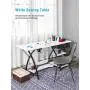 Sewing Craft Table, Sewing Machine Desk with Adjustable Folding Shelves and Storage Drawer, X Frame Sturdy Multipurpose Sewing Desk, White MDF, 57.1×23.6×29.9 inches Sewing Craft Table, Sewing Machine Desk with Adjustable Folding Shelves and Storage Drawer, X Frame Sturdy Multipurpose Sewing Desk, White MDF, 57.1×23.6×29.9 inches