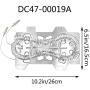 Updated Dryer Heating Element DC47-00019A, DC96-00887A and DC47-00016A Thermal Fuse, DC32-00007A Dryer Thermistor, Thermostat DC47-00018A Repair Kit Compatible With Samsung, Figure 7 is Fit Models