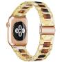 Caunedy Compatible with Apple Watch Bands 38mm/40mm for Women/Man, Light and Waterproof Fashion Replacement Resin Band with Stainless Steel Buckle for iWatch Series 6/5/4/3/2/1/SE (Banana Milk+Tortoiseshell, 38/40mm)