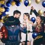 OuMuaMua 129Pcs Navy Blue Gold Balloon Arch Garland Kit, Navy White Gold Confetti Balloons with Balloon Accessories for Graduation Party Baby Shower Wedding Birthday Class of 2020 Prom Decorations