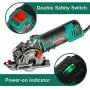 Mini Circular Saw, HYCHIKA Compact Circular Saw Tile Saw with 3 Saw Blades 4A Pure Copper Motor, 3-3/8”4500RPM Ideal for Wood, Soft Metal, Tile and Plastic Cuts, Laser Guide, Scale Ruler Mini Circular Saw, HYCHIKA Compact Circular Saw Tile Saw with 3 Saw Blades 4A Pure Copper Motor, 3-3/8”4500RPM Ideal for Wood, Soft Metal, Tile and Plastic Cuts, Laser Guide, Scale Ruler