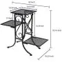 Black Metal Scrollwork Design 3-Tier Plant Stand, Planter Pot Display Shelf Rack with Perforated Shelves Black Metal Scrollwork Design 3-Tier Plant Stand, Planter Pot Display Shelf Rack with Perforated Shelves