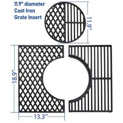 X Home 66095 Cast Iron Grill Grates for Weber Genesis II and Genesis II LX 300 Series, Genesis II E/S-310, Upgraded Sear Grates Replacement Parts with Gourmet BBQ System, 18.9'' x 13.3'', Set of 3