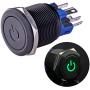 Ulincos Latching Push Button Switch U22A4 1NO1NC SPDT ON/Off Black Metal Shell with Green LED Suitable for 22mm 7/8'' Mounting Hole (Green) Ulincos Latching Push Button Switch U22A4 1NO1NC SPDT ON/Off Black Metal Shell with Green LED Suitable for 22mm 7/8'' Mounting Hole (Green)