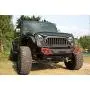 JROAD Compatible with Front Bumper Jeep Wrangler 2007-2018 JK JKU Sahara Rubicon Sports 2/4-door 2xLED Fog Lights Built-in Winch Plate Stubby Blade Heavy Steel Grille Guard Tube
