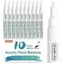 White Paint Pen, Shuttle Art 10 Pack Fine Tip Acrylic Paint Pens, Water-Based Quick Dry Paint Markers for Rock, Wood, Metal, Plastic, Glass, Canvas, Ceramic White Paint Pen, Shuttle Art 10 Pack Fine Tip Acrylic Paint Pens, Water-Based Quick Dry Paint Markers for Rock, Wood, Metal, Plastic, Glass, Canvas, Ceramic