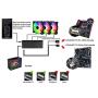 upHere 120mm 5V 3PIN Addressable RGB Case Fan Motherboard Sync Adjustable Colorful LED Fans with Controller 5x120mm PWM Fans PF1207-5