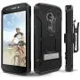 Moto E5 Plus / E5 Supra Case, Evocel [Explorer Series Pro] Premium Full Body Case with Glass Screen Protector, Belt Clip, Metal Kickstand for Motorola Moto E5 Supra/Moto E5 Plus, Black