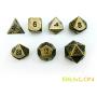 Bescon Ancient Brass Solid Metal Polyhedral D&D Dice Set of 7 Antique Copper Metal RPG Role Playing Game Dice 7pcs Set