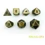 Bescon Ancient Brass Solid Metal Polyhedral D&D Dice Set of 7 Antique Copper Metal RPG Role Playing Game Dice 7pcs Set