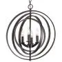 Kira Home Orbits 18'' 4-Light Modern Farmhouse Orb/Globe Pendant Chandelier + Pivoting Interlocking Rings, Adjustable Height, Hand Painted Trim + Antique Bronze Finish