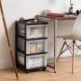 IRIS USA MC-303-TOP 3-Drawer Storage Cart with Organizer Top, Black IRIS USA MC-303-TOP 3-Drawer Storage Cart with Organizer Top, Black