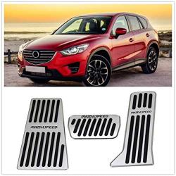 For Mazda CX-5 CX5 2013-2019 1st Generation Accessories Aluminum Automatic Transmission Non-Slip Metal Rubber Brake Foot Car Pedal Gas Pedal Covers Set Kit 3pcs