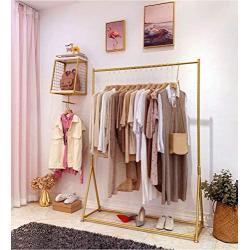 Heavy Duty Clothes Racks for Hanging Clothes Freestanding Clothing Rack Retail Display Metal Garment Hanger Rack for Storage Gold 59''