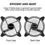 EZDIY-FAB 120mm PWM Blue LED Fan, Dual-Frame LED Case Fan for PC Cases, High Airflow Quiet,CPU Coolers, and Radiators,4-Pin-3-Pack