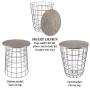 Lavish Home (Gray) Nesting End Tables with Storage