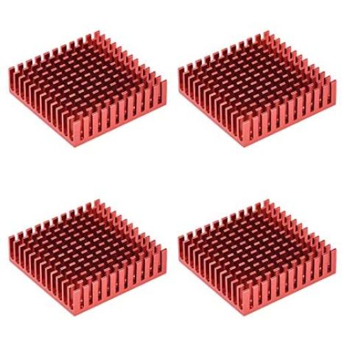 uxcell Electronic Radiators Heatsink for Stepper Motor,3D Printer 40x40x11mm Red 4pcs