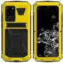 Simicoo Samsung S20 Ultra Metal Bumper Silicone Case Hybrid Military Shockproof Heavy Duty Rugged Defender case Built-in Screen Protector Stand Camera Lens Protector Cover for S20 Ultra (Yellow)