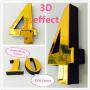 FASHION in THE CITY 3D DIY Frameless Wall Clock Creative Design Mirror Surface Wall Decorative Sticker Watches (Gold)