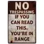JOYIN 2 PCS Halloween Signs, No Trespassing, Funny Metal Tin Sign for Halloween Decorations, Creepy Home Decor