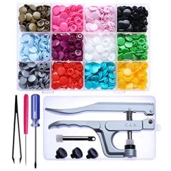 KAM Snaps Starter Fasteners Kit -360pcs Snap Size 20 + Pliers for Crafts Clothing