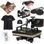 SUPER DEAL PRO 5 in 1 Heat Press Machine Multifunction Sublimation T Shirt Press Machine Hat/Mug/Plate/Cap/T-Shirt