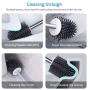 POPTEN Toilet Bowl Cleaning Brush and Holder Set for Bathroom Storage and Organization, Deep-Cleaning Toilet Bowl Cleaner Brush with Holder Anti-Rust Handle & TPR Soft Bristle,Floor Standing White
