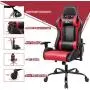 Rimiking Massage Computer Gaming Chair-High Back Bonded Leather Desk Swivel Racing Chair Adjustable Armrest Ergonomic with Soft Headrest&Backrest Red Rimiking Massage Computer Gaming Chair-High Back Bonded Leather Desk Swivel Racing Chair Adjustable Armrest Ergonomic with Soft Headrest&Backrest Red