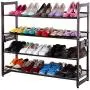 SONGMICS 2-Tier Stackable Metal Shoe Rack Flat & Slant Adjustable Shoe Organizer Shelf for Closet Bedroom & Entryway Bronze ULMR02A SONGMICS 2-Tier Stackable Metal Shoe Rack Flat & Slant Adjustable Shoe Organizer Shelf for Closet Bedroom & Entryway Bronze ULMR02A