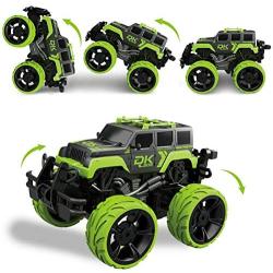 Fistone RC Monster Truck 2.4G Remote Control Stunt Car, 360 Degree Spinning Dancing Stunt High Speed Off-Road Vehicle Dune Buggy Hobby Toys with Lights and Music for Kids and Adults