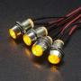 Cobella 4mm Metal Indicator Light 12V Waterproof Signal Lamp 0.3'' Mounting Hole Diameter, 2PCS,Yellow