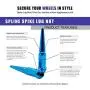 Wheel Accessories Parts Set of 24 Blue Spiked Solid Metal Lug Nuts M14x1.5 Thread 4.4 Inch Tall Closed End Bulge Acorn Spike Lug Nut 1 Long Socket Key