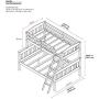Dorel Living Airlie Solid Wood Bunk Beds Twin Over Full with Ladder and Guard Rail, White
