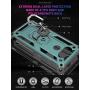 PUSHIMEI Compatible for LG Aristo 5/K8X/Phoenix 5/Fortune 3/Tribute Monarch/Risio 4 case,Military Grade Protection Phone Case Cover with HD Screen Protector Magnetic Ring Kickstand (Dark Green)