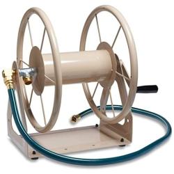 Liberty Garden 703-1 Multi-Purpose Steel Garden Wall/Floor Mount Hose Reel, Tan