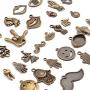 Human Body Parts Charms Collection, 100g(About 50-70 Pieces) Vintage Hand Eye Footprint Moustache Tooth Lip Smile Face Pendants for DIY Jewelry Hand Made Craft, Antique Bronze