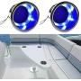 4PCS Stainless Steel 12V 8 LED Blue Light Insert Cup Drink Holder for Marine Boat Car Truck Camper RV with Drain