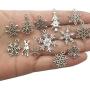 Youdiyla 75 pcs Craft Supplies Mixed Christmas Snowflake Snowman Charms Pendants for Jewellery Making Accessory for DIY Necklace Bracelet (HM41)