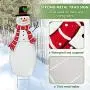 Rocinha Christmas Yard Signs Snowman Metal Outdoor Christmas Decorations Yard Snowman Stakes for Lawn Pathway Outdoor Snowman Christmas Decorations, 28 inches