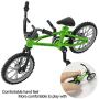 BMX Finger Bike Series 12,Replica Bike with Real Metal Frame, Graphics, and Moveable Parts for Flick Tricks, Flares, Grinds, and Finger Bike Games (Green)