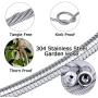 TheFitLife Flexible Metal Garden Hose - Newest Leak and Break Resistant Design, Stainless Steel Water Hose with Upgrade Solid Metal Fittings, Lightweight Kink Free Durable Easy Storage (100 FT)
