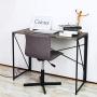 Writing Computer Desk 39'' Modern Simple Study Desk Industrial Style Folding Laptop Table for Home Office Notebook Desk Brown Desktop Black Frame