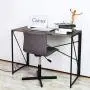 Writing Computer Desk 39'' Modern Simple Study Desk Industrial Style Folding Laptop Table for Home Office Notebook Desk Brown Desktop Black Frame