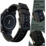 Olytop Compatible Ticwatch S2 Band / Ticwatch Pro Band, 22mm Galaxy Watch 3 Bands 45mm Quick Release Premium Nylon with Leather Replacement Bands for 46mm Galaxy Watch Women Men Smartwatch - Black